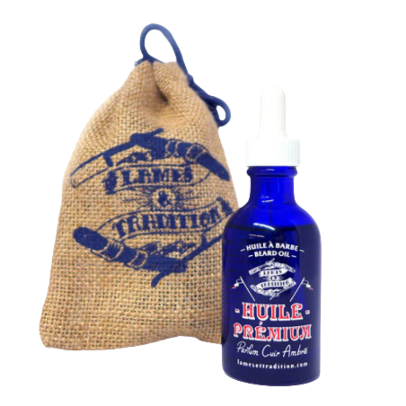 Huile barbe PREMIUM cuir ambré