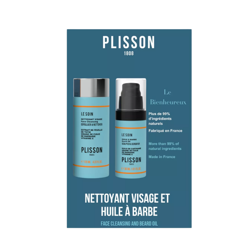 Duo Le Bienheureux (Nettoyant Visage & Huile à Barbe)